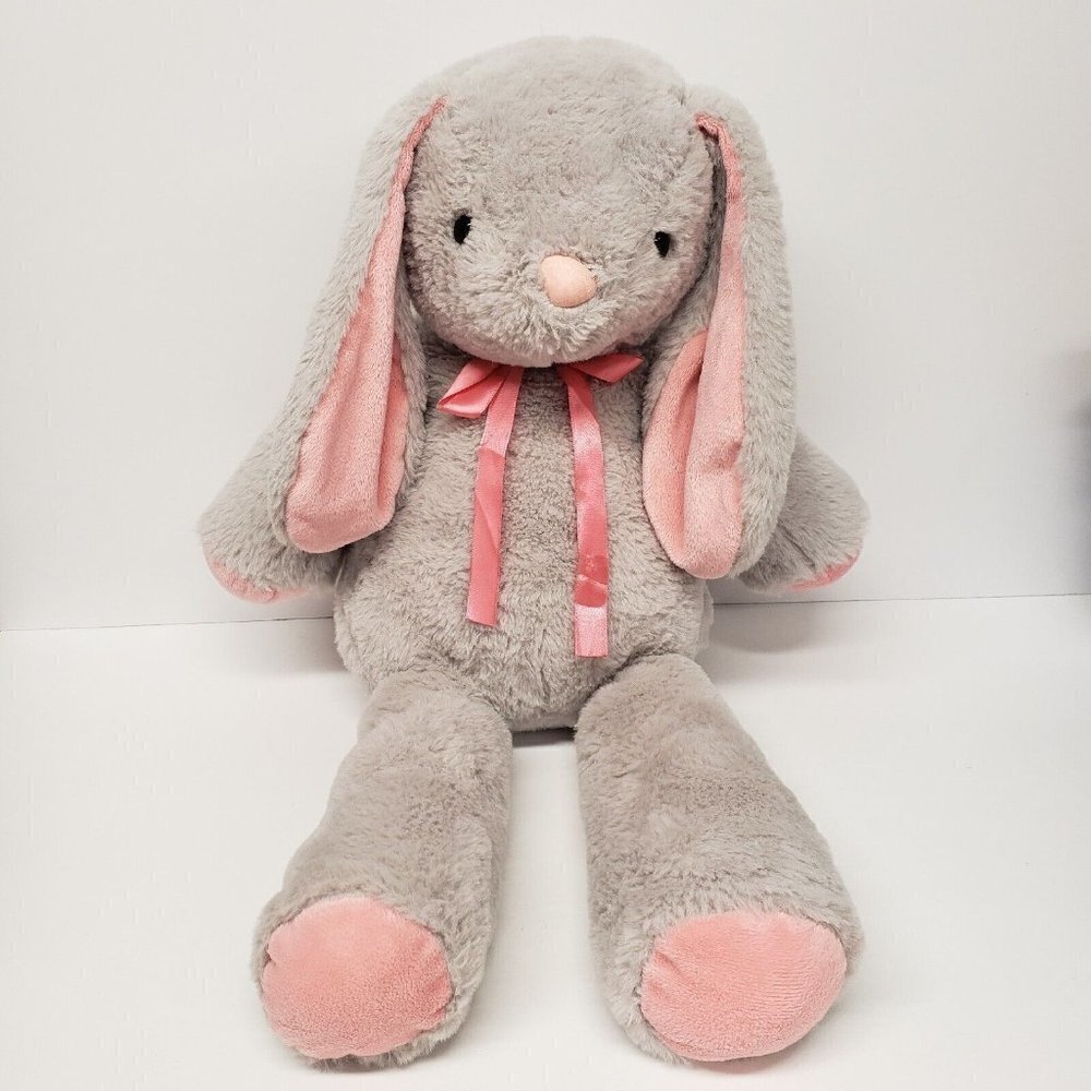 Dan Dee 22" Bunny Rabbit Gray Pink 2016 Plush